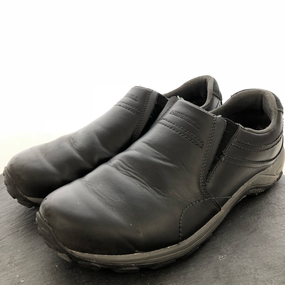 merrell black slip on shoes